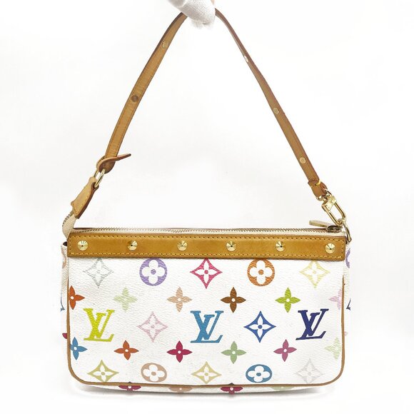 Louis Vuitton Monogram Multicolor Murakami Pochette Pouch Bag Accessories White - Picture 6 of 16